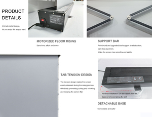 Écran de projection électrique motorisé en diamant gris, <span class=keywords><strong>nouveau</strong></span> matériau, avec télécommande, 72, 84, 92, 100, 110, 120, 133, 150 pouces - Product Image 4