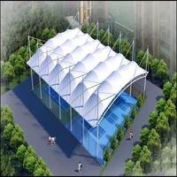 Toiture en membrane tendue en PVDF imperméable, structures tendues pour stades, toiture de terrain de padel