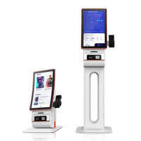 Kiosque de paiement tactile incurvé OEM ODM 23.6 pouces 10 points avec imprimante lecteur de codes-barres QR Code Scanner NFC SDK