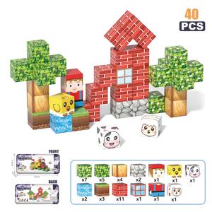 Juego de 40 Bloques Magnéticos de Construcción TNT World de 20 mm y 2 cm con Temática de Princesas y Héroes en Caja de Hierro - Product Image 1