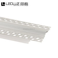 Profilé LED en aluminium encastré ALP128-R, vente chaude, pour plâtre, gypse, cloison sèche, éclairage en provenance du mur jusqu'au plafond