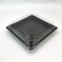 JY-81207 Einweg-Sushi-Box aus Kunststoff Quadratische Plastik-Sushi-Schale mit Transparentem Deckel Kunststoff-Lebensmittelverpackungsbox