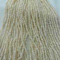 Perles d'eau douce naturelles blanches 3-4mm irrégulières, multi-brins, vente en gros, qualité A certifiée, pour DIY