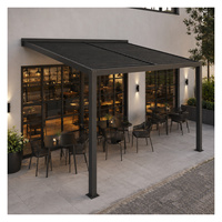 Pergola murale imperméable à l'eau avec persiennes, pergola en aluminium, auvent en métal, pergola robuste avec protection UV pour jardin et cour arrière