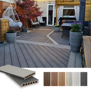 Tarima de Madera Compuesta WPC con Relieve 3D, Resistente al Agua, Fácil de Instalar, con Marco de Aluminio, para Terraza o Patio Trasero - Product Image 2
