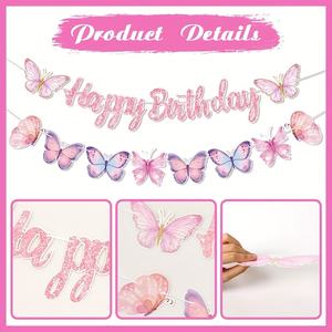 Banderines Colgantes para Baby Shower con Temática de Sirenas, Animales de la Selva y Mariposas, Decoración Creativa y Personalizada para Fiestas de Cumpleaños Infantiles - Product Image 5