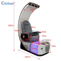 Mobilier haut de gamme pour salon de manucure, fauteuil de pédicure de luxe résistant à l'acétone, en cuir, sans tuyauterie, avec massage Shiatsu