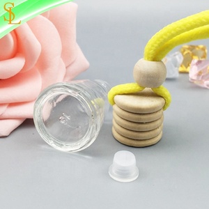 Botella difusora de coche colgante de Perfume de vidrio vacío pequeño de 4ml para <span class=keywords><strong>ambientador</strong></span> con tapa de madera - Product Image 5