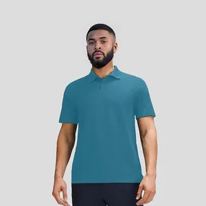 Concevez votre propre logo personnalisé Chemise de polo de golf pour hommes en spandex uni à manches courtes avec revers et coupe sèche