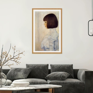 Peinture à l'huile sur toile personnalisée style <span class=keywords><strong>Klimt</strong></span>, portrait <span class=keywords><strong>de</strong></span> fille, cadre doré, peinte à la main, décoration murale, <span class=keywords><strong>reproduction</strong></span> - Product Image 2