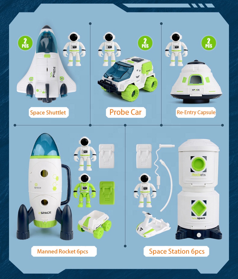 4 in1チャイルドゲーム教育用プラスチック宇宙ステーション遊び