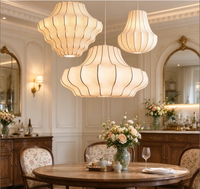 Luminaires suspendus d'intérieur chinois, lampes suspendues en tissu, lampes suspendues LED pour salon, chambre à coucher, bar, éclairage d'intérieur