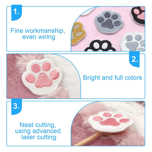 Toppa con stampa a zampa di cane con impronta di gatto Appliques adesivo per la riparazione di abbigliamento fai da te giacca zaino - Product Image 4