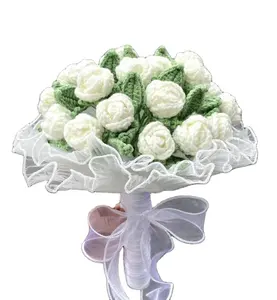 عقدة زهور صوف مجدولة محاكة محمولة باليد هدية زفاف هدية للخطبة المثيرة