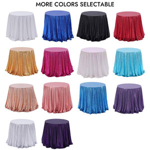 YACHEN 40/48/60inch Round Gold Sequin Fabric Tablecloth Wedding <strong>Decorations</strong> <strong>Table</strong> <strong>Cloth</strong> Cover For Party Banquet <strong>Table</strong> - Product Image 4