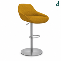 Tabouret de bar pivotant en tissu rembourré, hauteur réglable, base chromée à vérin à gaz, chaise de comptoir moderne rotative pour bureau et salon
