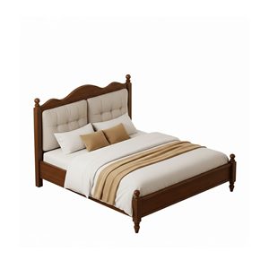 High Quality Soft Haven Upholstered <b>Bed</b> <b>Frame</b> Solid Wood Structure Soft Fabric Headboard Bedroom Furniture for Export - Product Image 3