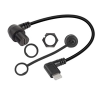 Câble USB C mâle à femelle à montage sur panneau à 90 degrés avec couvercle étanche Câble d'extension USB C à angle droit haut bas gauche