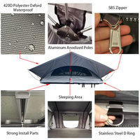 Carpa de techo de carcasa suave personalizada para coche, carpa de techo de poliéster Oxford para acampada al aire libre, gran espacio, Aluminio