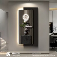 Lampe murale décorative rectangulaire abstraite haut de gamme Stone Fortune pour entrée, idéale pour suspendre en face de la porte dans le salon