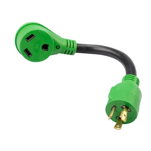 J594 3 Prong 30 Amp 125V Twist Lock Adapter, Generator to RV Adapter Cord with Grip Handle, L5-30P Twist Lock Male to TT-30R