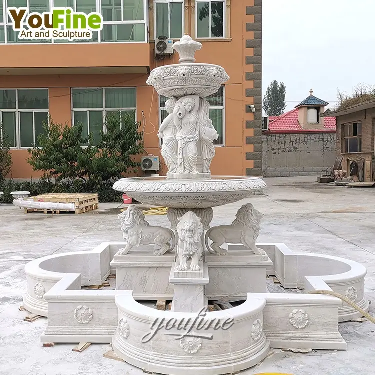 Открытый сад Декор воды мраморный Львиный фонтан Большой Открытый Китай цена