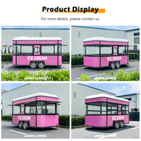 JINLIJING Nouveau chariot de rue rose personnalisé cuisine crème glacée café Bus cave mobile stand de nourriture remorque Foodtruck