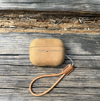Étui en cuir de vachette Crazy Horse pour Airpods Pro 2, revêtement en cire d'huile véritable, style Indiana Jones, LED avant visible