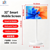 Écran intelligent numérique blanc 32 pouces, TV mobile, diffusion sans fil, streaming en direct, tactile, appareil de partage, OEM, texte