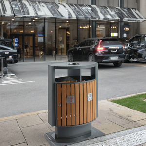 Wholesale Plastic Wood Outdoor Trash Can Commercial Recycling Bin for Hotel Rubbish Collection Eco-Friendly Waste <strong>Container</strong> - Product Image 2
