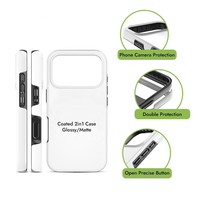 Coque de téléphone portable TuoLi vierge à faire soi-même, PC+TPU double couche, haute adhérence d'encre, sublimation, pour impression personnalisée