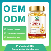 OEM ODM Gélules de vitamine E naturelle 400 UI 180 mg Antioxydant Cheveux Peau Ongles Soutien immunitaire Complément alimentaire 100 gélules