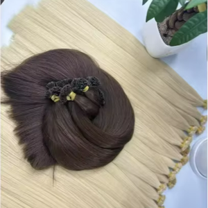 ต่อผมเวียดนามแท้ พรีเมียม ลักชัวรี่ แบบดับเบิ้ลดรอน เนื้อผมธรรมชาติ เงางาม ตรงและลอน ปลายแบน - Product Image 1