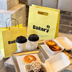 Sac en <span class=keywords><strong>Papier</strong></span> <span class=keywords><strong>Kraft</strong></span> Personnalisé avec Logo, Sac Portable Réutilisable pour Shopping et Emballage <span class=keywords><strong>Alimentaire</strong></span>, Idéal pour Plats à Emporter, Café, Boulangerie - Product Image 2