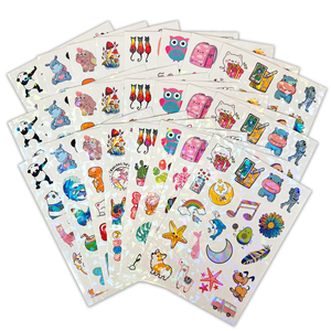 Feuilles d'autocollants adhésifs découpés à la forme, brillants, en couleur pleine, personnalisées, <span class=keywords><strong>A4</strong></span> A6, pack de feuilles d'autocollants en vinyle imperméable, dessin animé mignon, découpe à la forme - Product Image 5