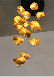 Cổ sen <span class=keywords><strong>Led</strong></span> thiết kế mới hiện đại sang trọng trong nhà kim loại đèn chùm ánh sáng mặt dây chuyền đèn cho trần cao - Product Image 5