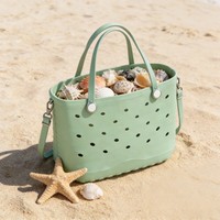 Sac de plage en EVA tendance, design classique, anti-décoloration, flexible, imperméable, respirant, séchage rapide, anti-sable, avec motif de trous de drainage
