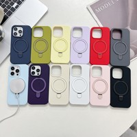 Coque de téléphone antichoc en silicone TPU avec anneau magnétique et béquille pour iPhone 17 Pro Max 16 15