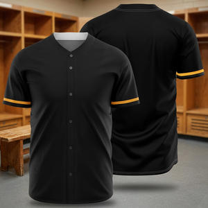 Custom V Neck Button Front <b>Baseball</b> Jersey Quick Dry Polyester Team Uniform OEM ODM - Product Image 3