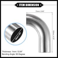 2 Piezas de Tubo Curvo de 90 Grados para Intercooler, Tubo de Admisión de Aire Universal para Automóviles y Camiones, Duradero, de Acero Inoxidable 304/316
