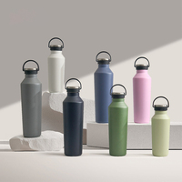 Bouteille d'eau sport isolée à double paroi en acier inoxydable de 500 ml pour la randonnée et les activités de plein air