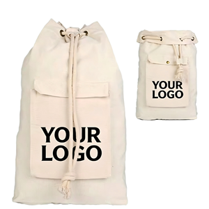Bolsa de Almacenamiento Plegable Personalizada para Ropa y Zapatos de Hotel, Bolsa Grande de Lona de Algodón con Cordón, Impresa - Product Image 1