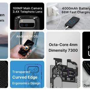 สมาร์ทโฟน 5G ระบบปฏิบัติการ Android 14 รองรับ NFC ปลดล็อคทั่วโลก ระบบสแกนลายนิ้วมือ หน่วยความจำ 12+256GB แบตเตอรี่ 4000mAh กล้องหลัก 100MP โทรศัพท์มือถือ Unihertz Jelly Max - Product Image 6