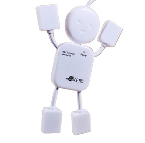 DHL 100Pcs/Lot Cute 4 Port <strong>Hub</strong> High-Speed <strong>USB</strong> Humanoid Splitter Cable Adapter for Laptop PC - Product Image 2