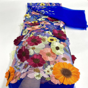 ウェディングドレスのためのラインストーン卸売シャイニングフレンチ刺Embroideryレース生地と新しくアフリカのチュールメッシュレース生地