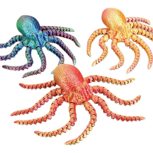 Juguete de Pulpo Impreso en 3D, con Articulaciones Móviles, Decoración para Acuario, Diseño de Paisaje, Modelo de Calamar, Adorno - Product Image 5
