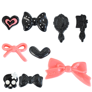 Cabochon en résine noir style miroir et peigne, à prix abordable, pour maison de poupée, bricolage, scrapbooking et décoration de coque de téléphone - Product Image 1