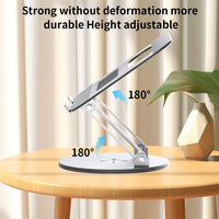 360 °   Support d'ordinateur portable rotatif et pliable, support de tablette réglable en aluminium et plastique pour ordinateur portable de 14 à 17,3 pouces