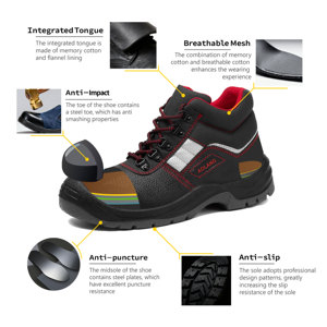 Stivali di Sicurezza Personalizzabili con Punta in Acciaio per Uomo <span class=keywords><strong>S3</strong></span> Src Antiurto Antiperforazione Traspiranti Leggeri <span class=keywords><strong>Calzature</strong></span> Protettive Industriali - Product Image 4