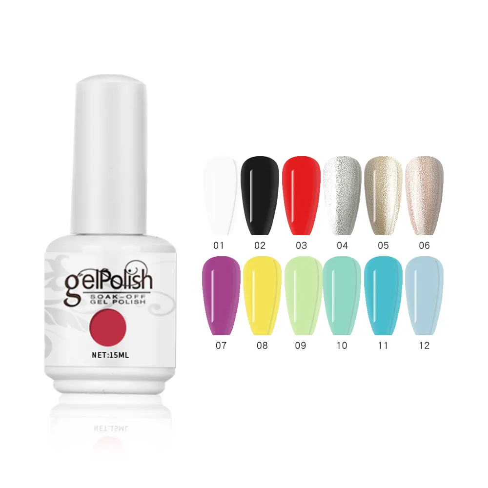 OEM propre marque logo flacon de 15ml gel uv vernis à ongles fournitures salon nail art esmalte semi-permanent de unas